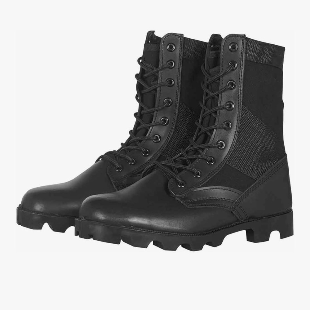 Fox Black Lace-Up Combat Boots